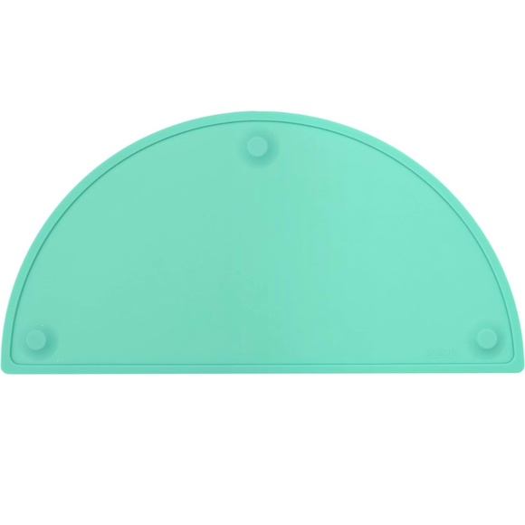 Kids Silicone Placemats w/ Suction Cups, Raised Edges, Non-Slip - TEAL XL 22”x11 - Picture 2 of 9